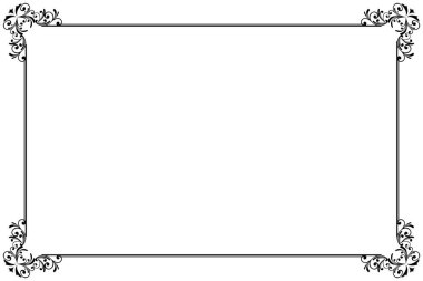 Sertifika, Menü veya Diploma için Zarif Siyah Flourish Sınır Çerçevesi. 1420