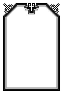 Beyaz Sanat Deko Sertifikası Dikey Sınır Çerçevesinde Siyah. 85