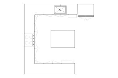 Ayrıntılı Mimari Mutfak Düzenleme Seti 5