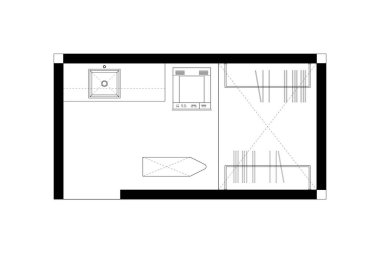 Minimalist Çamaşır Odası Zemin Planı / Architectural Drawing of Utility Space. 2