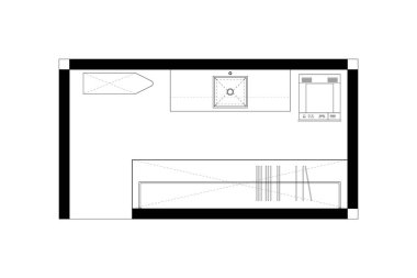 Minimalist Çamaşır Odası Zemin Planı / Architectural Drawing of Utility Space. 3