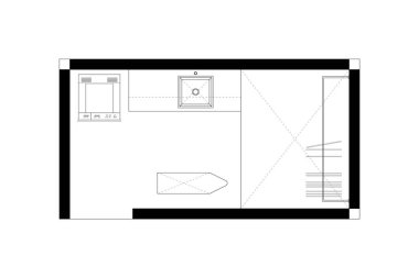 Minimalist Çamaşır Odası Zemin Planı / Architectural Drawing of Utility Space. 1