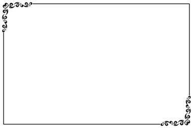 Beyaz Arkaplanda Dekoratif Köşeli Siyah Süslü Eski Çerçeve Sınırı. 1475