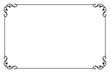 Girdap Köşeli Zarif Siyah Vintage Frame Sınırı. 1505