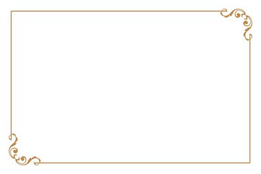 Girdap Köşeli Zarif Altın Vintage Frame Sınırı. 1506