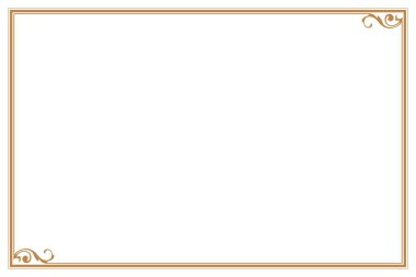 Girdap Köşeli Zarif Altın Vintage Frame Sınırı. 1504