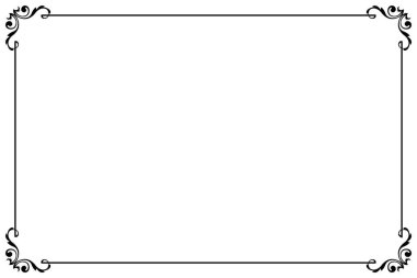 Girdap Köşeli Zarif Siyah Vintage Frame Sınırı. 1513