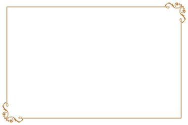 Girdap Köşeli Zarif Altın Vintage Frame Sınırı. 1514