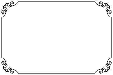 Girdap Köşeli Zarif Siyah Vintage Frame Sınırı. 1528