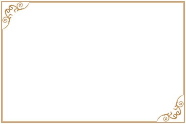 Girdap Köşeli Zarif Altın Vintage Frame Sınırı. 1529