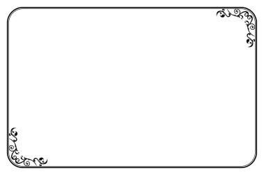 Girdap Köşeli Zarif Siyah Vintage Frame Sınırı. 1531