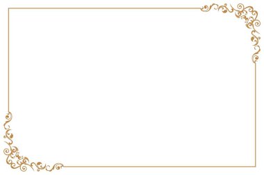 Girdap Köşeli Zarif Altın Vintage Frame Sınırı. 1535