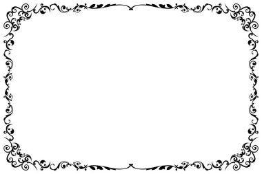 Girdap Köşeli Zarif Siyah Vintage Frame Sınırı. 1536