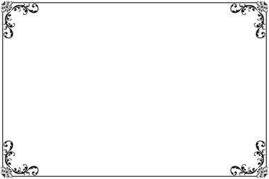 Girdap Köşeli Zarif Siyah Vintage Frame Sınırı. 1549