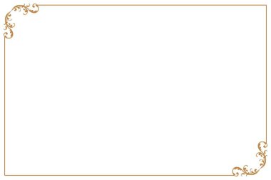 Girdap Köşeli Zarif Altın Vintage Frame Sınırı. 1548