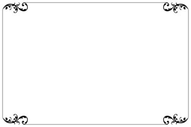 Girdap Köşeli Zarif Siyah Vintage Frame Sınırı. 1545