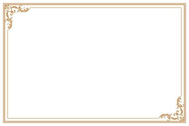 Girdap Köşeli Zarif Altın Vintage Frame Sınırı. 1558