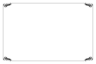 Girdap Köşeli Zarif Siyah Vintage Frame Sınırı. 1568