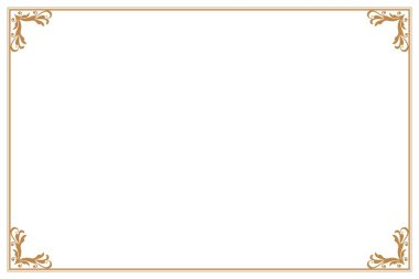 Girdap Köşeli Zarif Altın Vintage Frame Sınırı. 1570