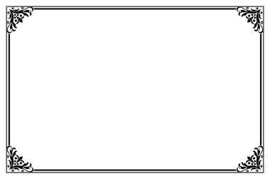 Girdap Köşeli Zarif Siyah Vintage Frame Sınırı. 1573