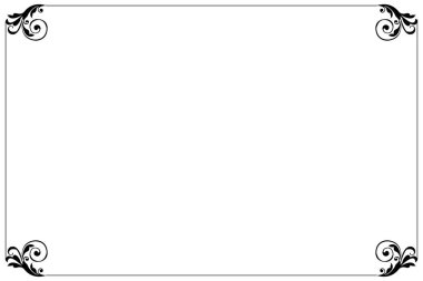 Girdap Köşeli Zarif Siyah Vintage Frame Sınırı. 1575