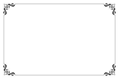 Girdap Köşeli Zarif Siyah Vintage Frame Sınırı. 1690