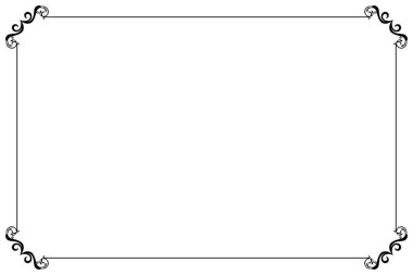 Girdap Köşeli Zarif Siyah Vintage Frame Sınırı. 1594