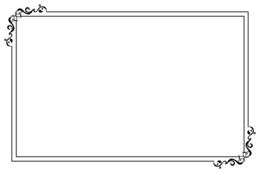 Girdap Köşeli Zarif Siyah Vintage Frame Sınırı. 1593