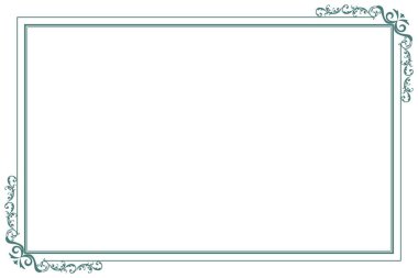 Girdap Kenarlı Yeşil Vintage Çerçeve Sınırı. 1598