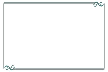 Girdap Kenarlı Yeşil Vintage Çerçeve Sınırı. 1603