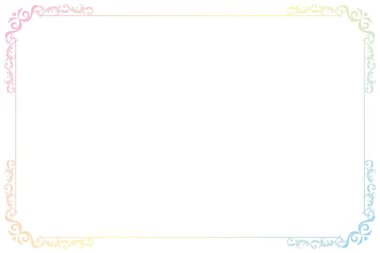 Filigran Köşeli Zarif Renkli Gradyan Süslü Sınır Çerçevesi. 1607