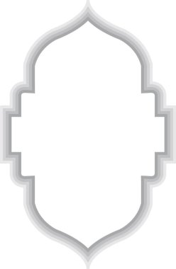 Ramazan arkaplanı için Gri Gradyan Gölge Efekti ile Modern Katmanlı İslami Kemer Çerçevesi. 56