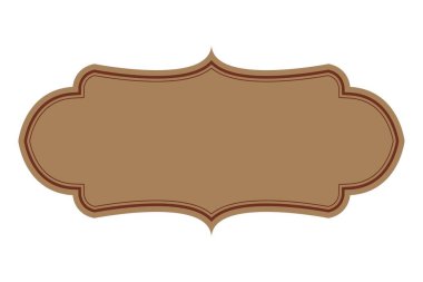 Sivri uçlu çerçeve tasarımı ve zarif çift çizgili dekoratif kenarları olan boş bir vintage tarzı kahverengi etiket. Retro ürün markalaşması, eczacı etiketleri, kahve paketleri ve klasik davetiye etiketleri için ideal. 42