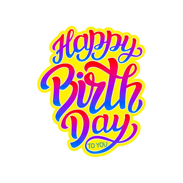 Feliz cumpleaños tipografía plantilla de letras — Vector de stock