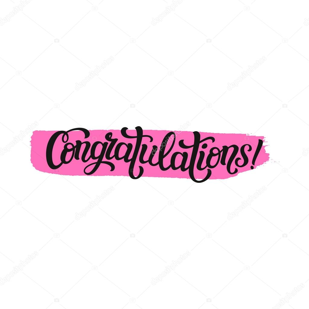 congratulations typography lettering template stock vector