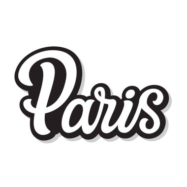 Paris mi? El yazması kelime. Tişörtler, hediyelikler, kartlar, posterler, çıkartmalar için vektör tipografisi
