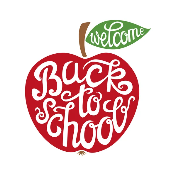 Back to school hand lettering card — Stock Vector