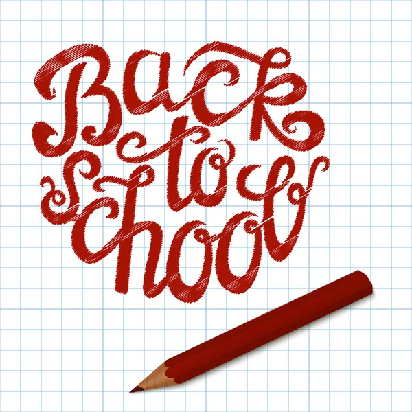 Back to school hand lettering card — Stock Vector