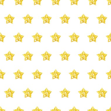 Golden glitter star seamless pattern