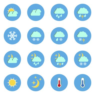 Düz hava Icons set