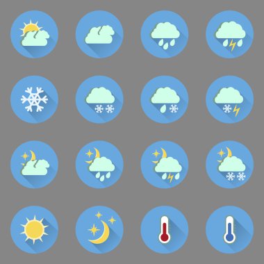 Düz hava Icons set
