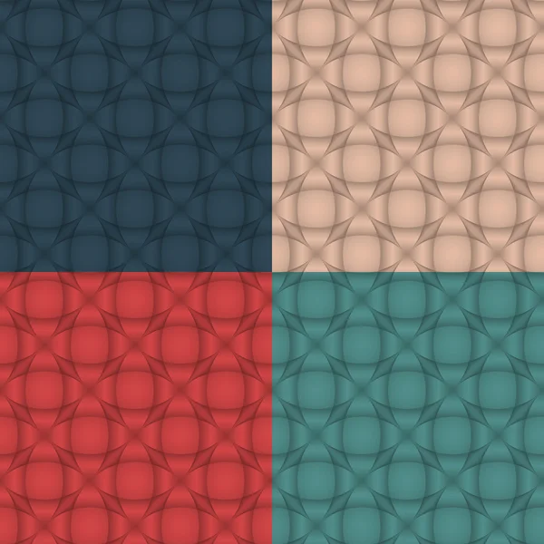 Set of abstract geometric seamless patterns. Colored 3d backgroud — ストックベクタ