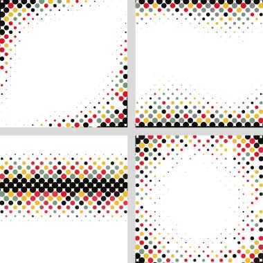 Renkli yarı tonlu arka planlar kümesi