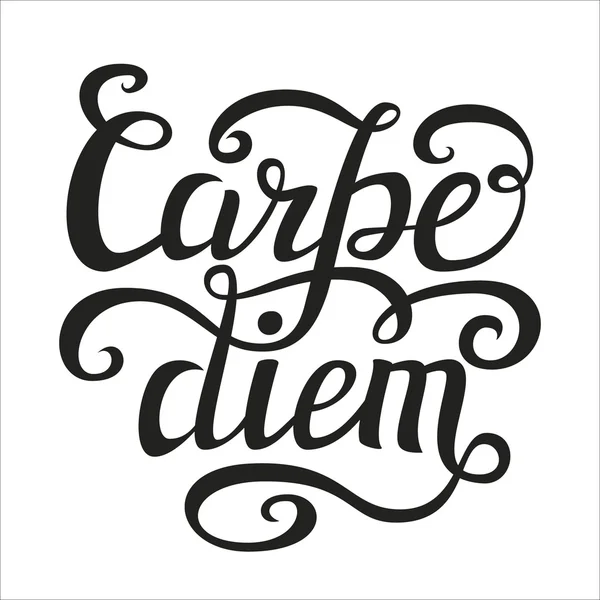 El yazısı tipografi posteri "Carpe diem" — Stok Vektör