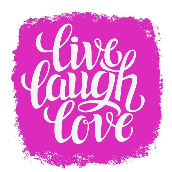 โปสเตอร์การพิมพ์ที่วาดด้วยมือ 'ความรักหัวเราะสด' — ภาพเวกเตอร์สต็อก
