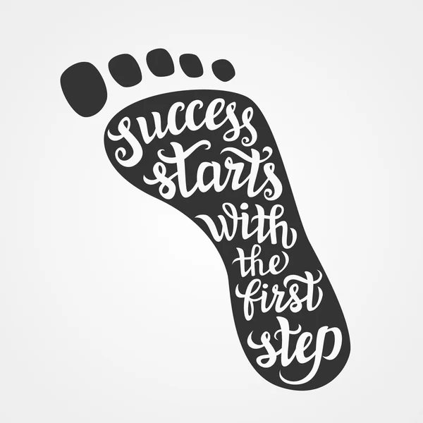 'Success starts with the first step' lettering — Stock vektor