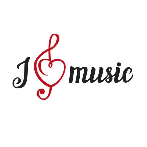 Kaligraficzny skrypt "Kocham muzykę" — Wektor stockowy