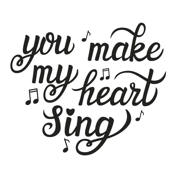 'You make my heart sing' poster Stock Illustration