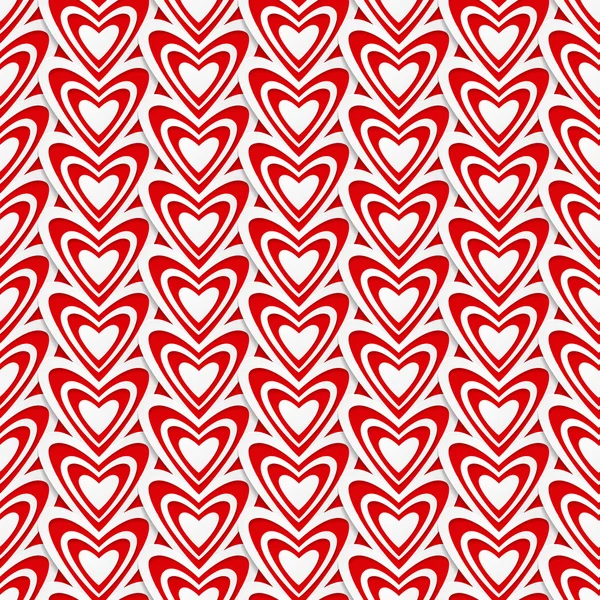 3d heart vector seamless pattern — Stock Vector