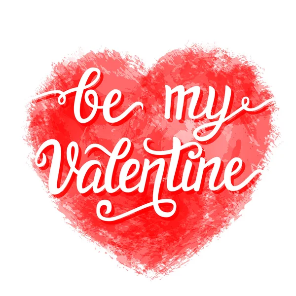 Sé mi cartel de letras de San Valentín — Vector de stock